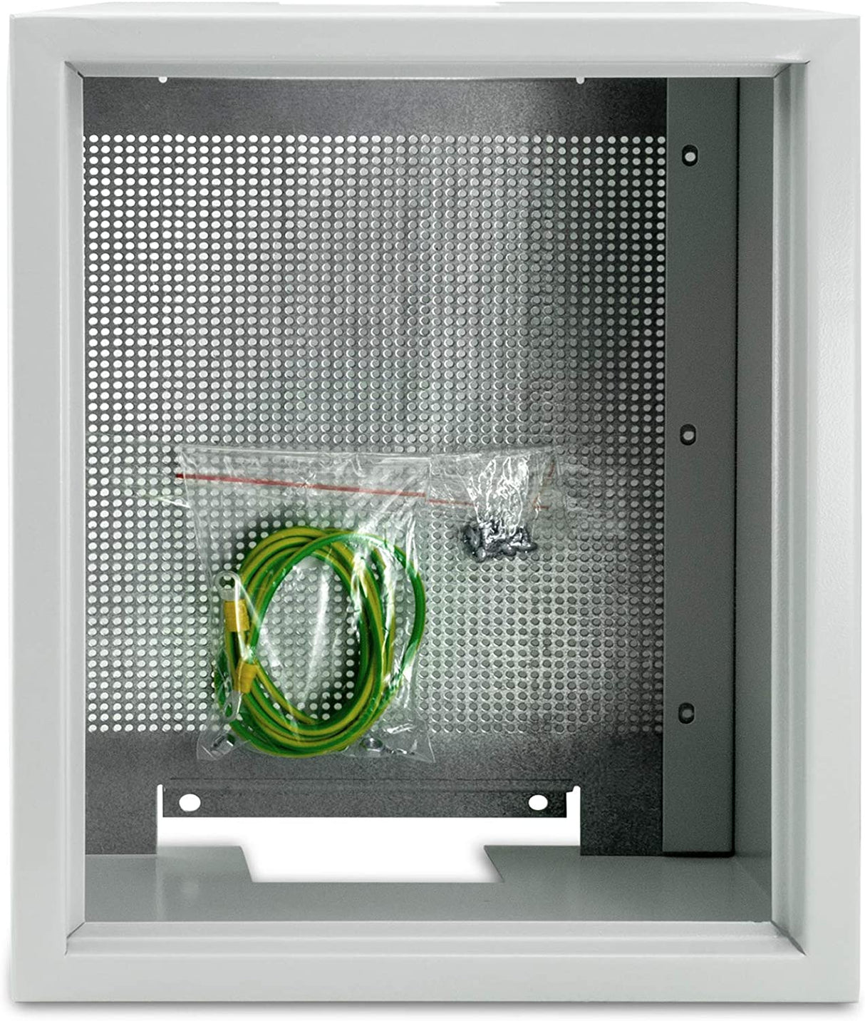 QAS4045 Antennenschrank 200mm tief | 400 x 400mm | 4x Verriegelung | Metalllochplatte | Erdungsleitung | Premium