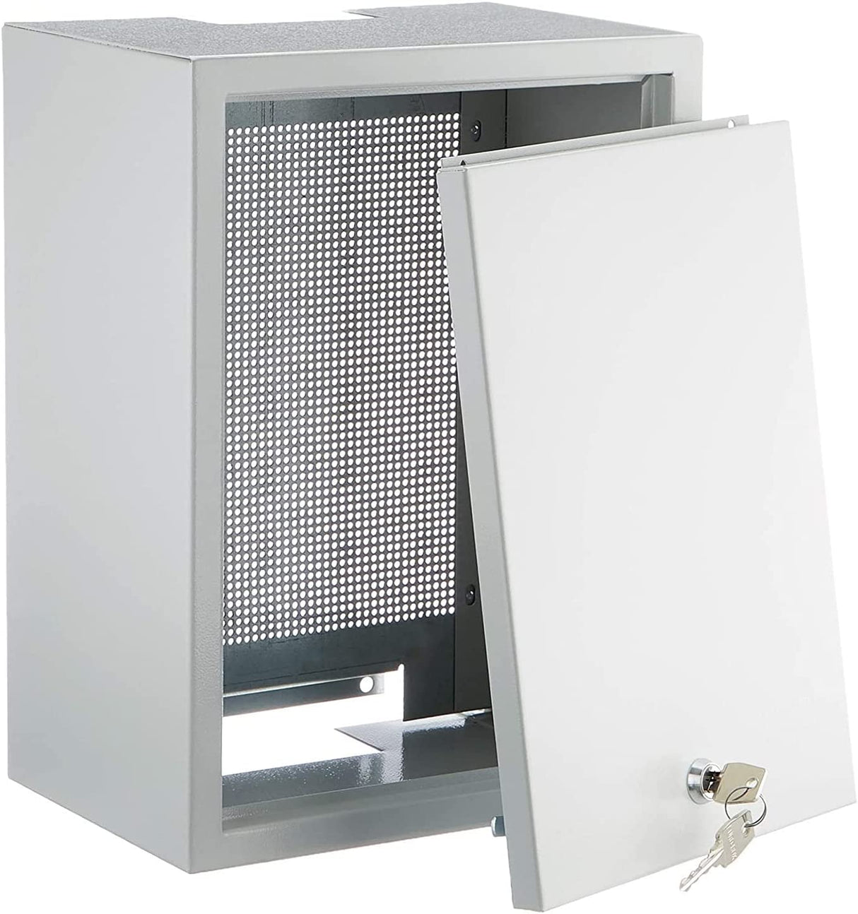 QAS4065 Antennenschrank 200mm tief | 400 x 600mm | 4x Verriegelung | Metalllochplatte | Erdungsleitung | Premium