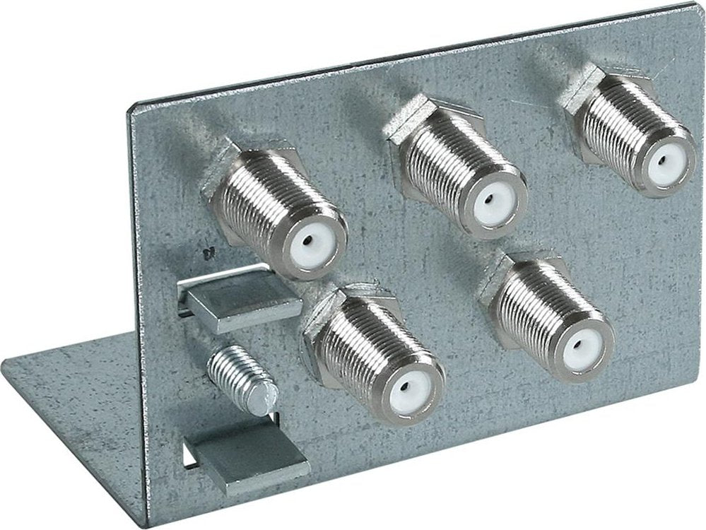 QEW00500 Erdungswinkel | 5-fach | zweireihig | bestückt mit F-Buchse/Buchse