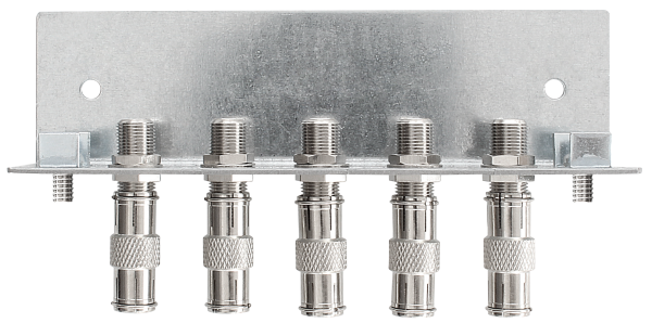 QEW00512 Erdungswinkel | für 5-fach Axing-MS | einreihig | bestückt mit F-Buchse/Buchse | Quickfix