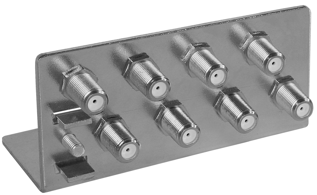 QEW00800 Erdungswinkel | 8-fach | zweireihig | bestückt mit F-Buchse/Buchse