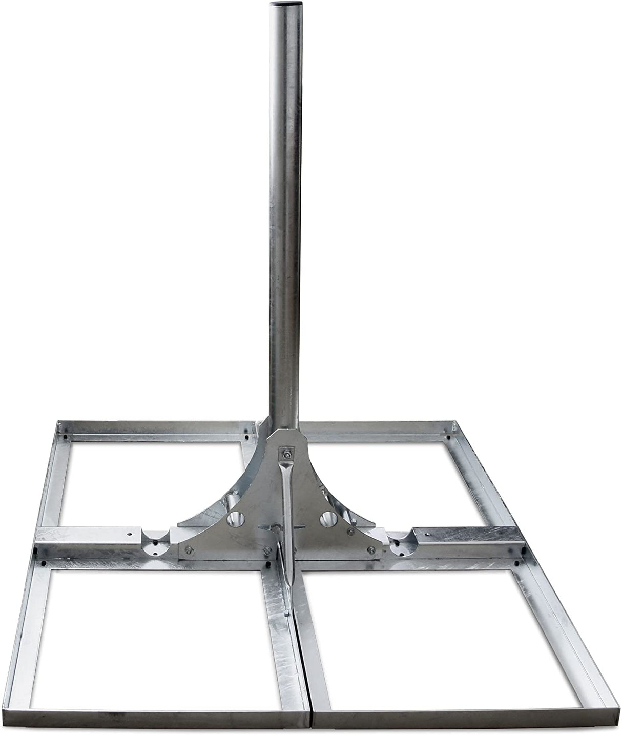 QSF40100 Flachdachständer | für 4 Betonplatten 50 x 50cm | Mastneigung 10° einstellbar | Mast 100cm | max. 110cm Spiegel