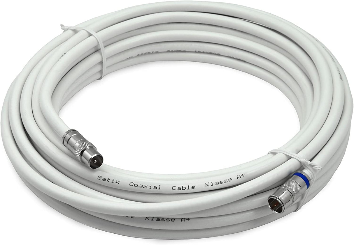 SKK01003 Koaxialkabel | 10m | F-Quickfix auf IEC | weiß