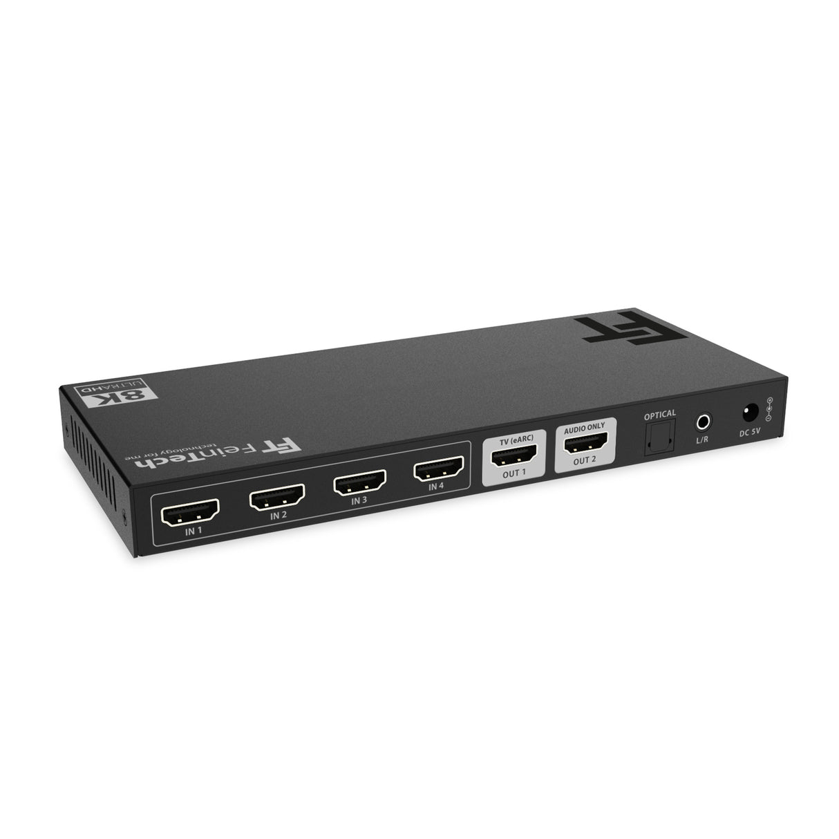 SW411 HDMI 2.1 Switch 4 In 1 Out mit HDMI Audio Extractor (HDMI-Audio | Toslink | AUX)