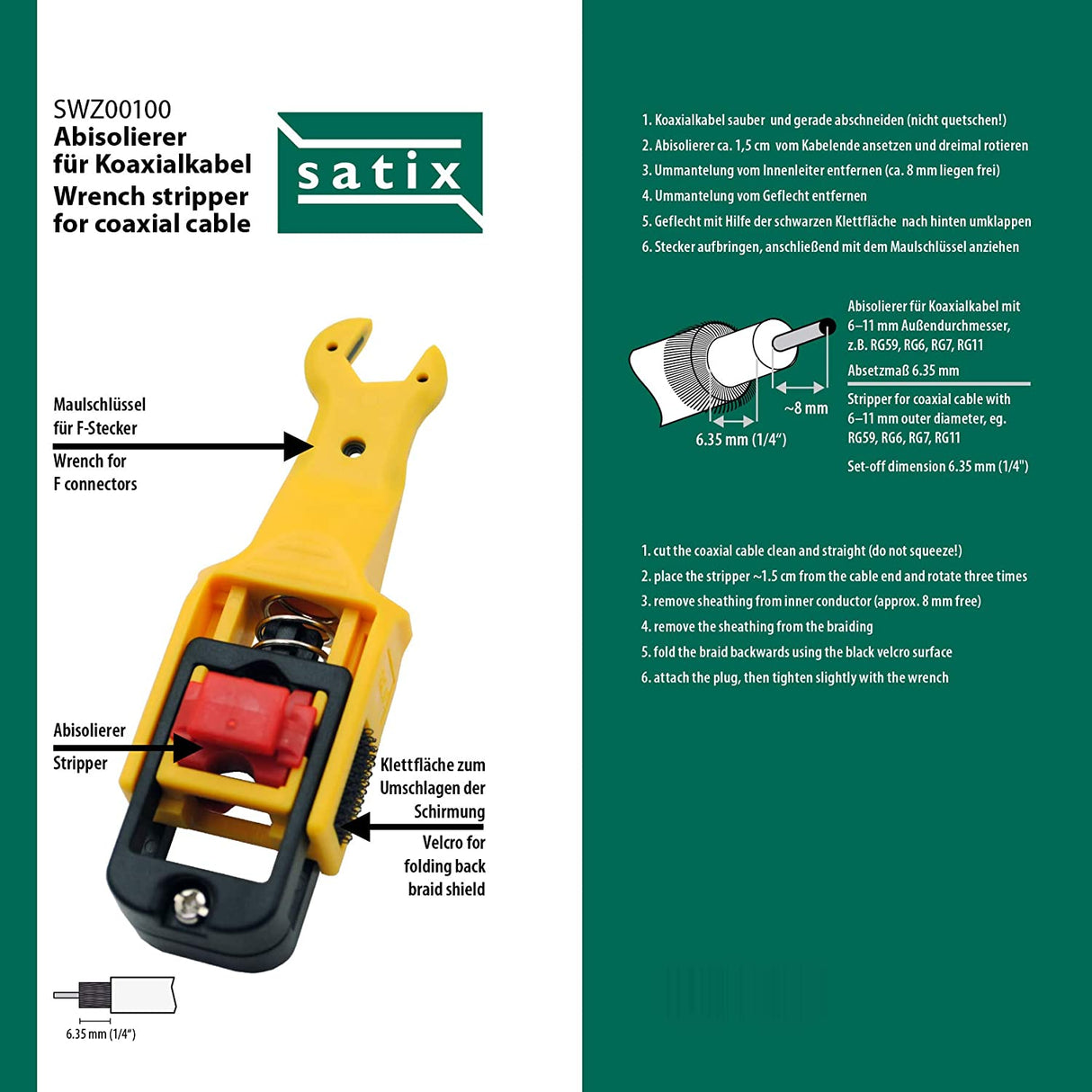 SWZ00100 Abisolierer mit Maulschlüssel | für RG59/6/7/11