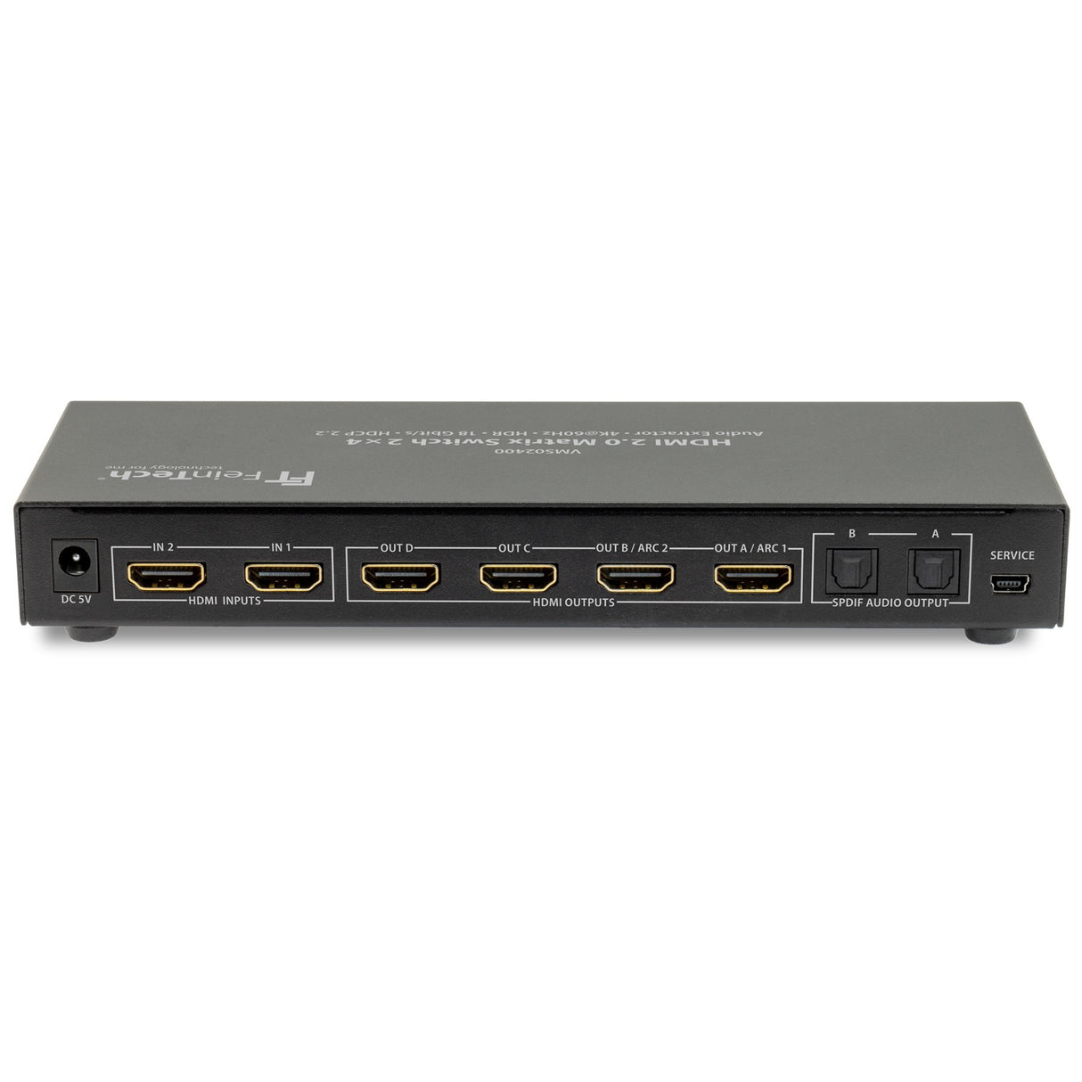 VMS02400 HDMI 2.0 Matrix Switch 2x4 mit Audio Extractor