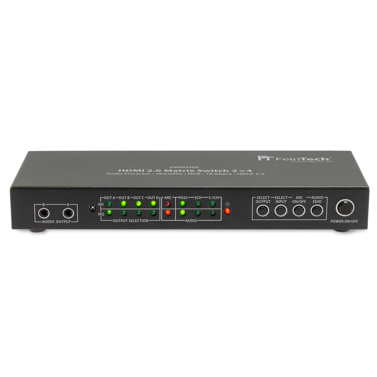 VMS02400 HDMI 2.0 Matrix Switch 2x4 mit Audio Extractor