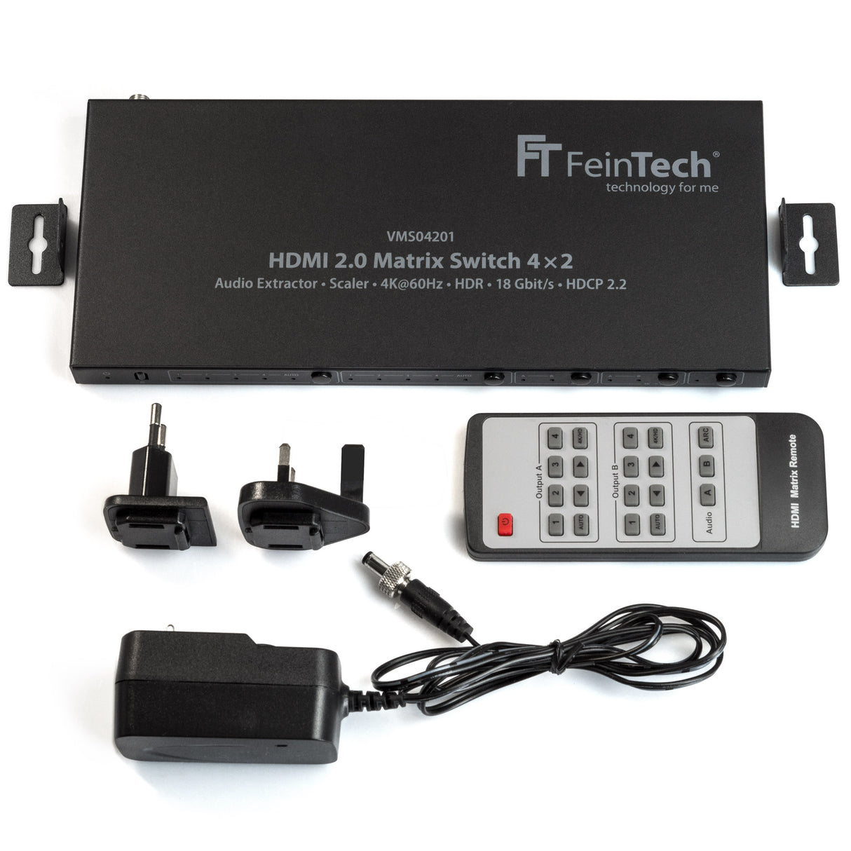 VMS04201 HDMI Matrix Switch 4x2 mit Audio Extractor + Scaler