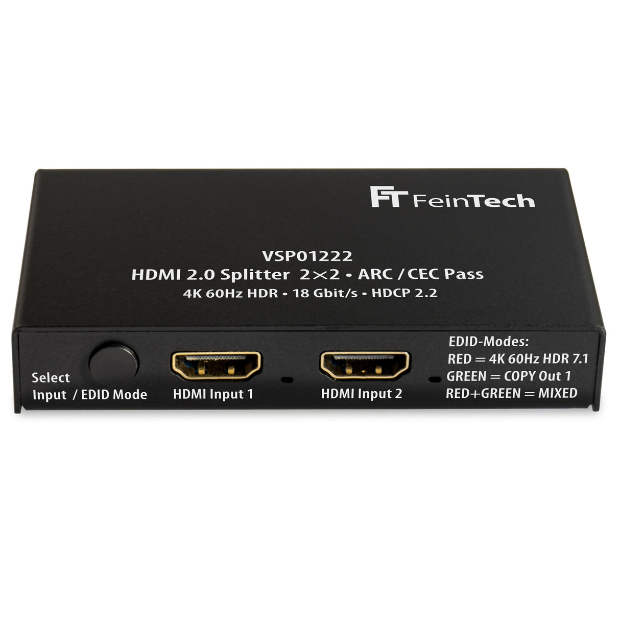 VSP01222 HDMI 2.0 Dual-Splitter 1x2 mit ARC Pass & Scaler