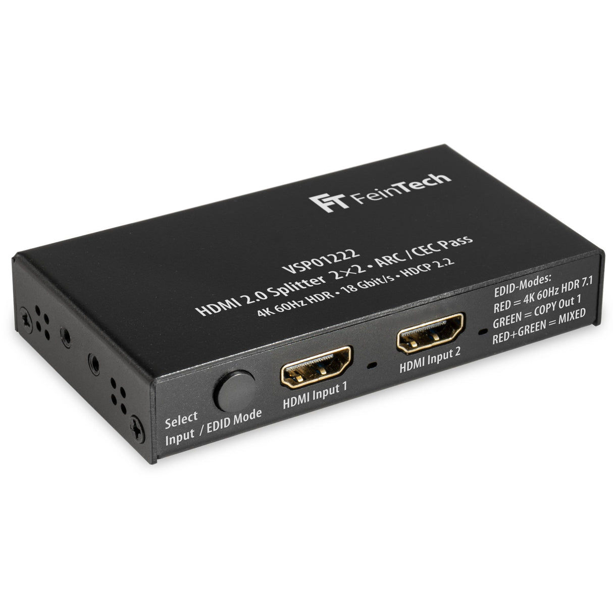 VSP01222 HDMI 2.0 Dual-Splitter 1x2 mit ARC Pass & Scaler