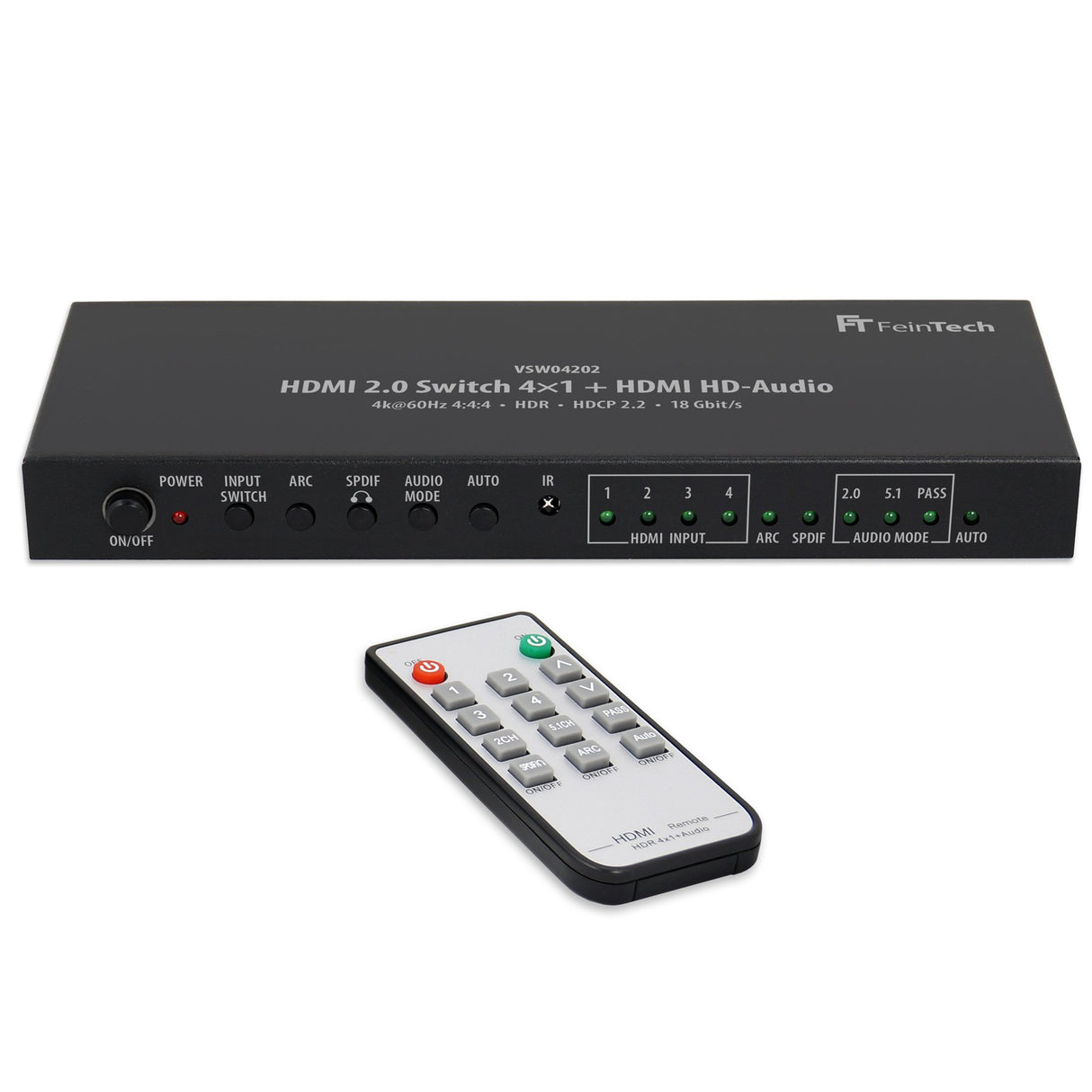 VSW04202 HDMI Switch 4x1 + HDMI HD-Audio Extractor