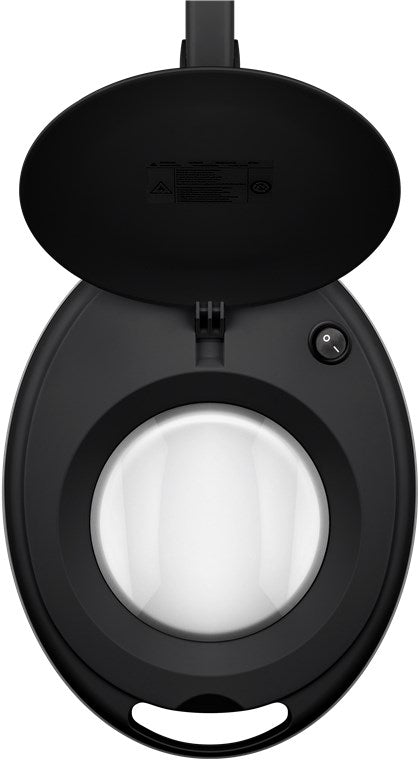 Goobay 65575 LED-Klemm-Lupenleuchte | 8W | 650 lm | Kristall-Glaslinse | Schwarz