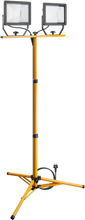 Goobay 49984 LED-Baustrahler mit Teleskopstativ | 2x 50 W