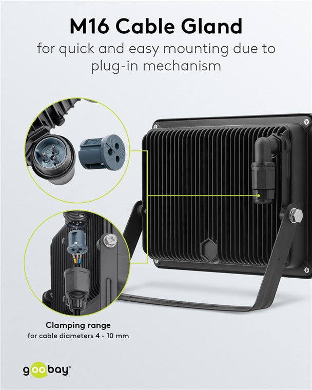 Goobay 53876 LED-Außenstrahler 100W | Schwarz | 8500 lm