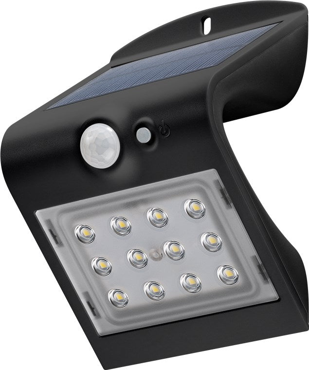 Goobay 45801 LED-Solar-Wandleuchte mit Bewegungsmelder | 1.5 W | Schwarz
