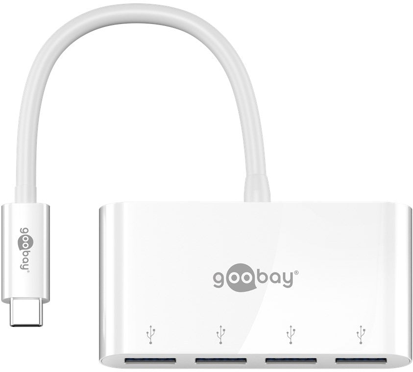 Goobay 66274 USB-C Multiport-Adapter | 4x USB A 3.0 | weiß