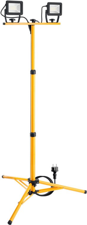 Goobay 57845 LED-Baustrahler mit Teleskopstativ | 2x 20 W