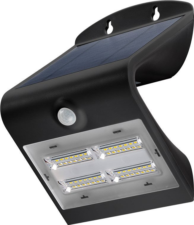 Goobay 45807 LED-Solar-Wandleuchte mit Bewegungsmelder | 3.2 W | Schwarz