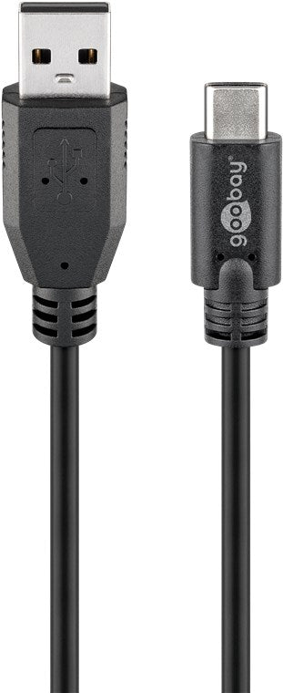 Goobay 55469 USB 2.0 Kabel USB-C auf USB A | schwarz 3 m