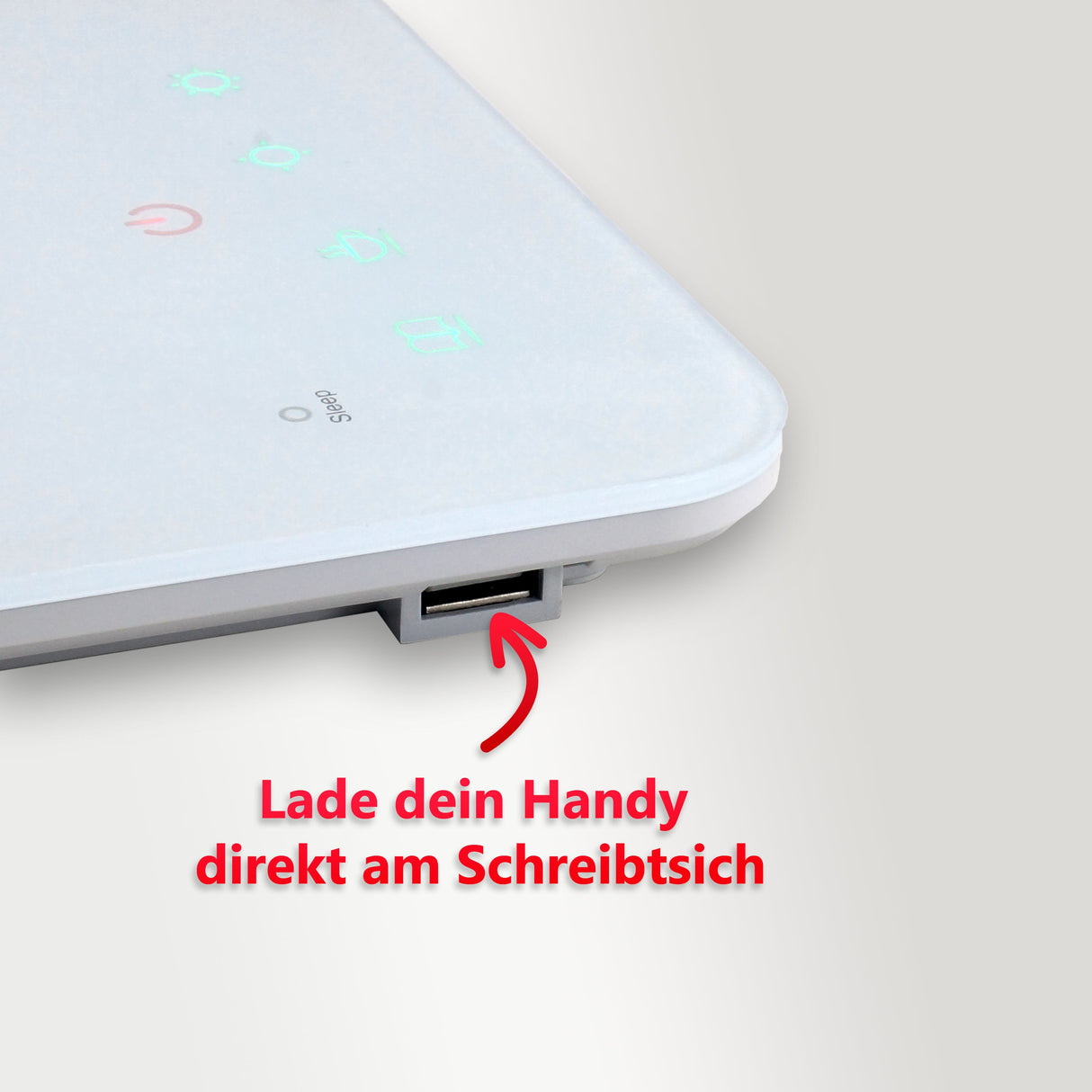 LTL00100 LED Schreibtischlampe mit USB und großer Leuchtfläche