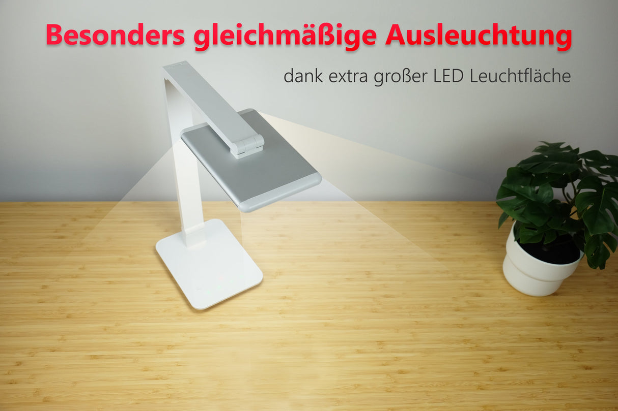 LTL00100 LED Schreibtischlampe mit USB und großer Leuchtfläche