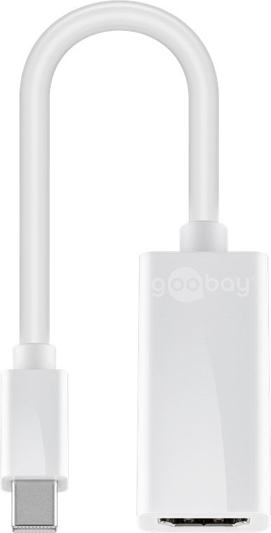 Goobay 51729 Mini DisplayPort/HDMI-Adapterkabel 1.1 Mini DisplayPort-Stecker > HDMI-Buchse (Typ A) | weiß | 0.15m