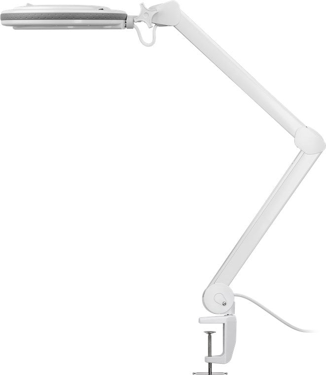 Goobay 60362 LED-Klemm-Lupenleuchte | 9W | 80-730 lm | Kristall-Glaslinse | Weiß