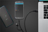 Goobay 71892 Lade- und Synchronisations Kombikabel (mit USB A auf Micro-USB & USB-C) 1 m