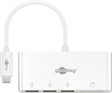 Goobay 62097 USB-C Multiport Adapter | CardReader | 3x USB A 3.0 | weiß