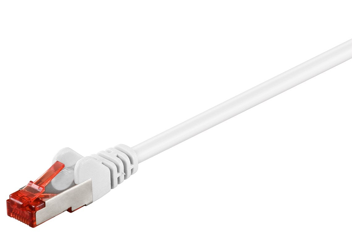 Goobay 95471 CAT 6 Patchkabel | S/FTP (PiMF) | weiß | 0.5m |  Kupferkaschierter Aluminiumleiter (CCA)