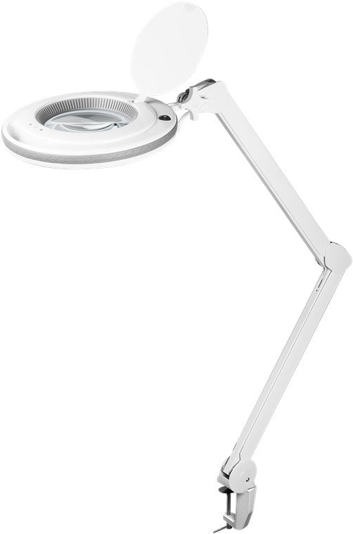 Goobay 60362 LED-Klemm-Lupenleuchte | 9W | 80-730 lm | Kristall-Glaslinse | Weiß