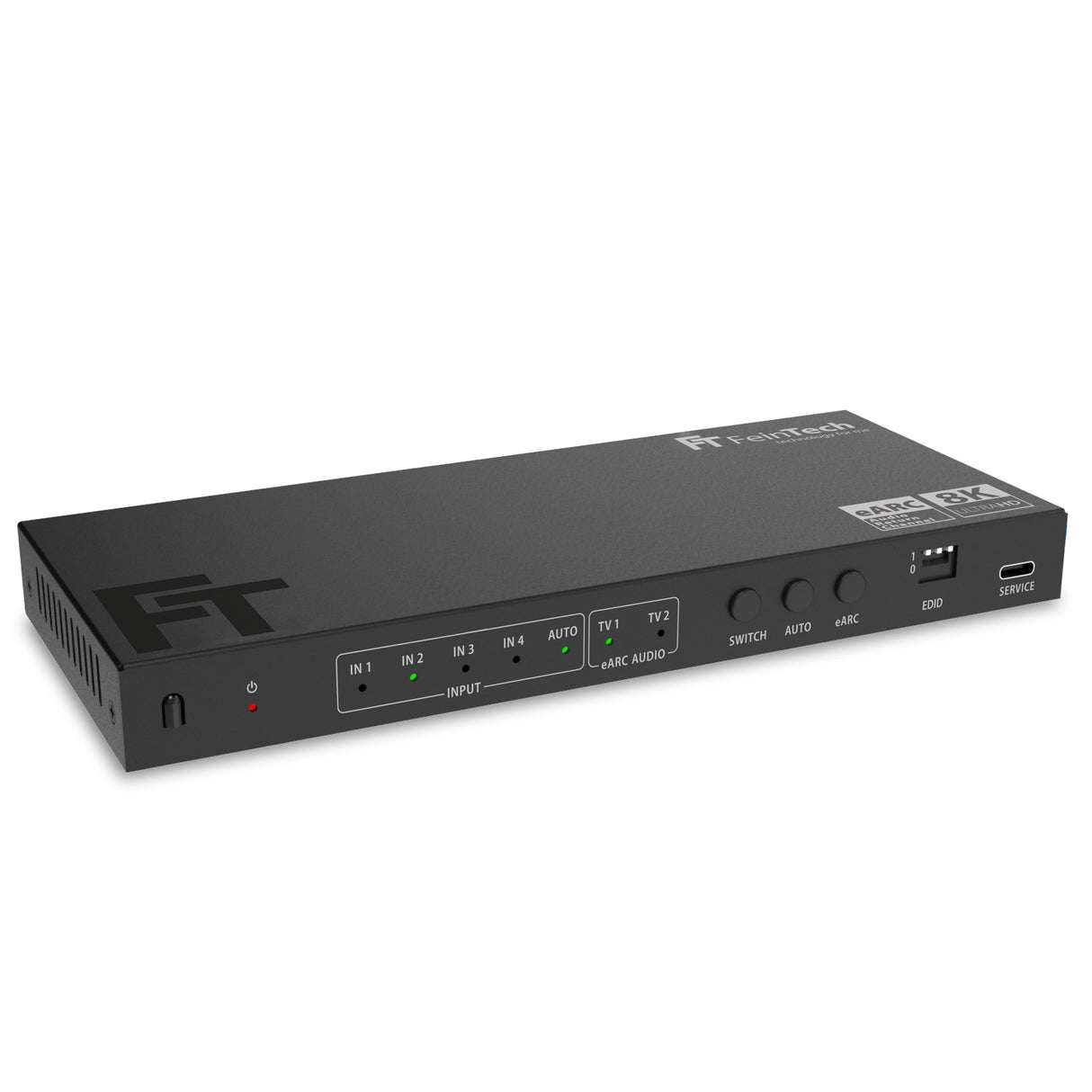 AX341 HDMI 2.1 eARC Splitter Switch 4 In 2 Out + Audio Extractor to eARC-Soundbar, Optical & AUX