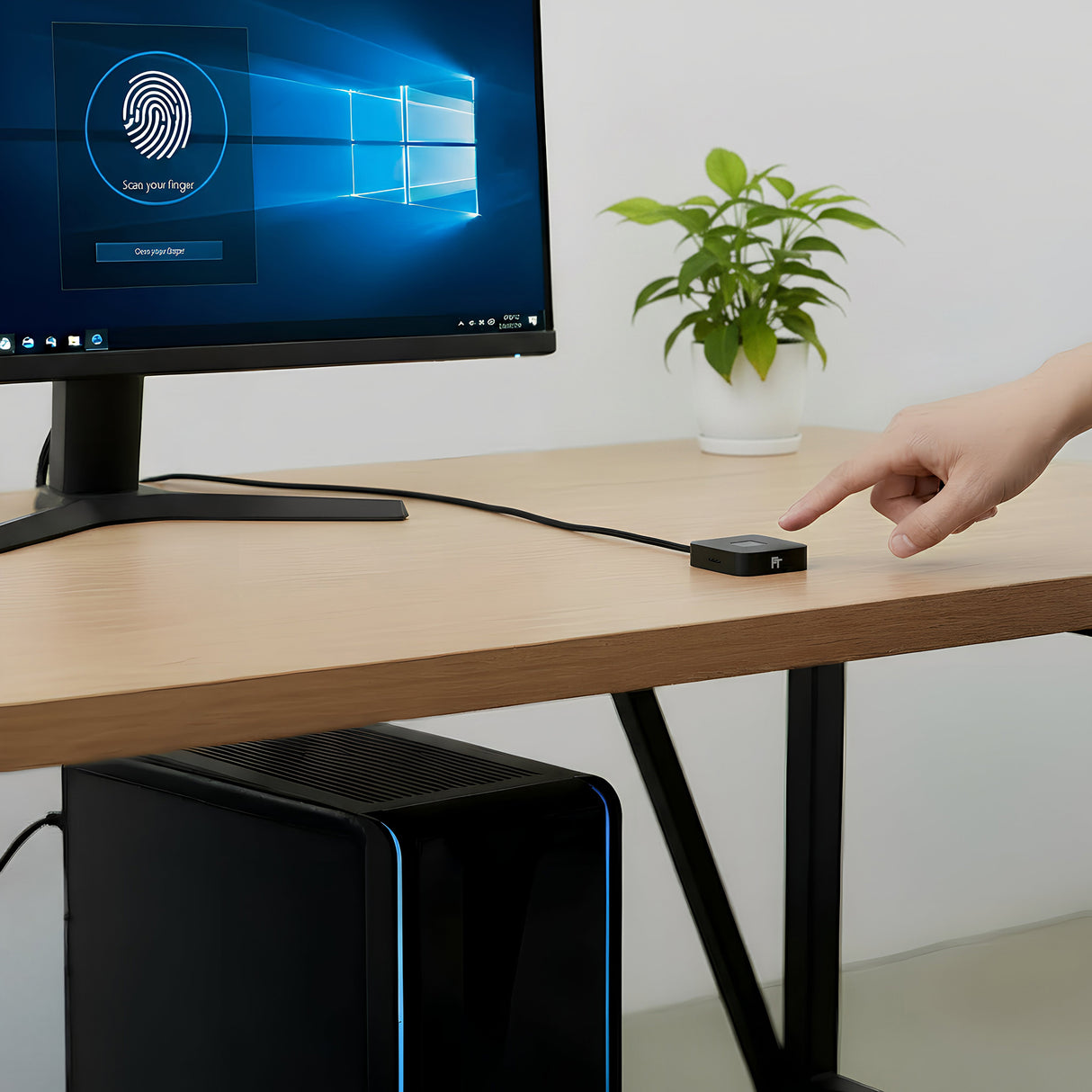 FPS400 USB 3.0 Hub mit Fingerabdruck-Sensor für Windows Hello | schwarz