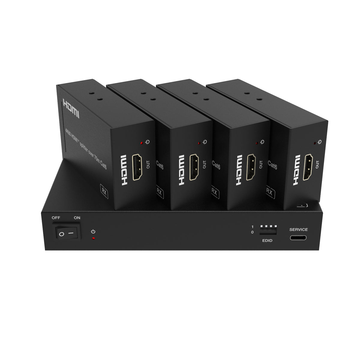 SX430 HDMI 2.0 Splitter 1 In 4 Out over Lan Extender 60m | Loop Out | 4K 6Hz | POC