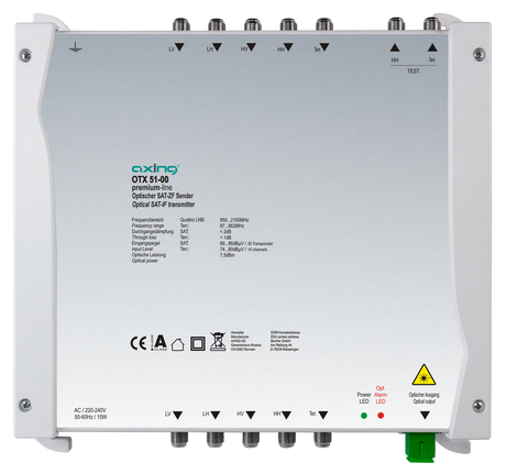 OTX 51-00 Opt. Sender | 4x SAT-ZF + Terr. in Optik | SC/APC | Autom. Verstärkungsregelung