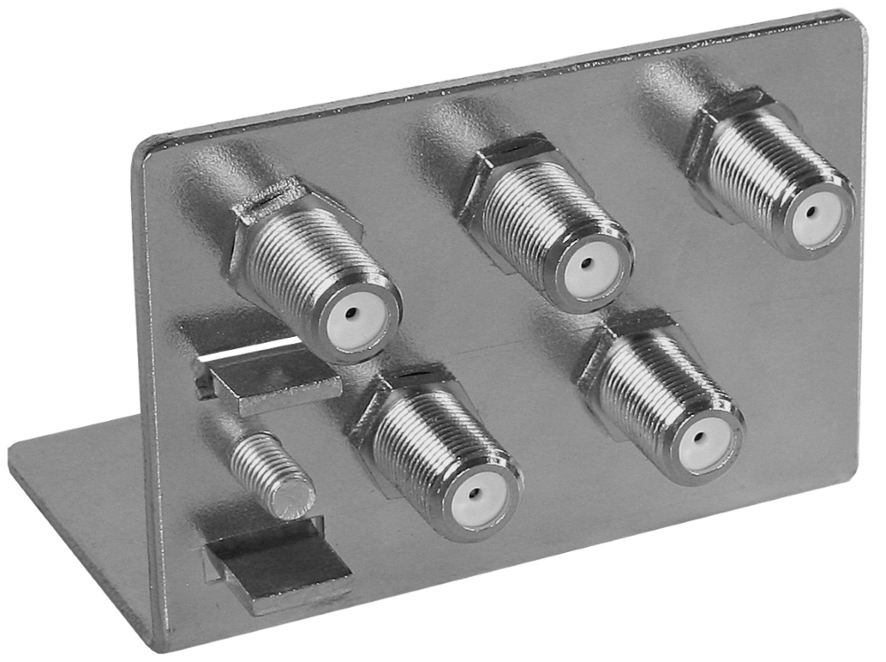Erdungswinkel 5-fach | zweireihig | mit F-Buchse/Buchse