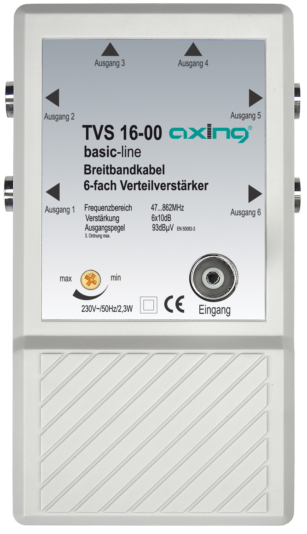 TVS 16-00 CATV-Verteilverstärker | 47…862 MHz | 6-fach Verteilung