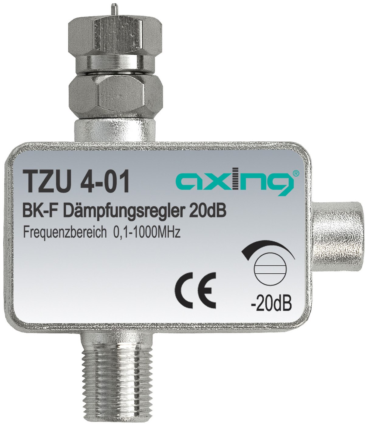 TZU 4-01 CATV-Dämpfungssteller | F-Buchse | F-Stecker | 0-20dB | 0.1-1000MHz