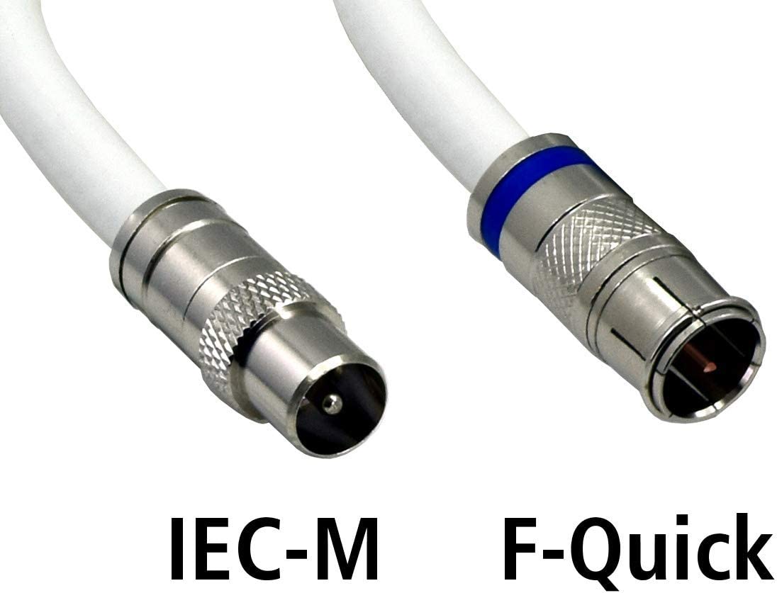 SKK00503 Koaxialkabel | 5m | F-Quickfix auf IEC | weiß