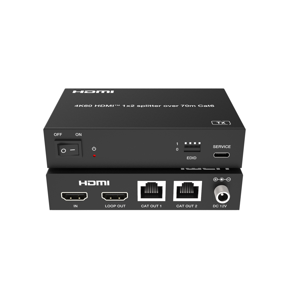 SX230 HDMI 2.0 Splitter 1 In 2 Out over Lan Extender 60m | Loop Out | 4K 6Hz | POC