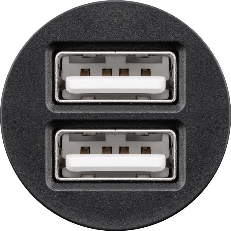 Goobay 44177 Dual-USB Auto Ladegerät (2xUSB) Kfz-Ladeadapter mit 2x USB-Anschlüsse (12 W) | schwarz