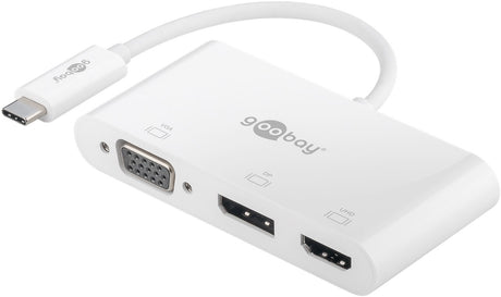 Goobay 52412 USB-C Multiport-Adapter VGA+DP+HDMI