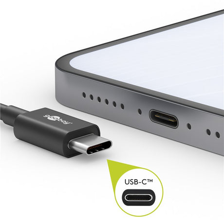 Goobay 45743 USB-C Lade- und Synchronisationskabel, ausziehbar geeignet für Geräte mit einem USB-C-Anschluss, Schwarz